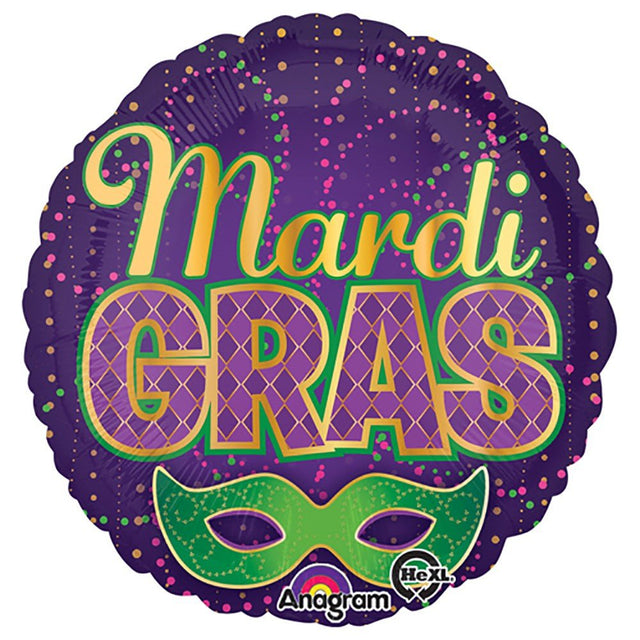 Mardi Gras Confetti Foil Balloon 18 Inch