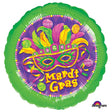 Mardi Gras Foil Balloon 18 Inch Masquerade
