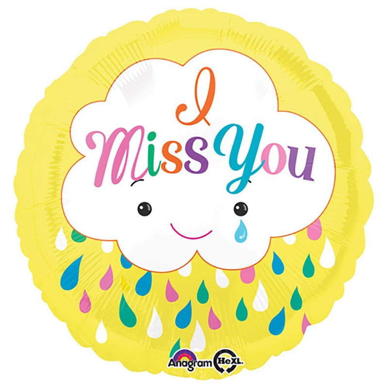 Foil Balloon 18 Inch Miss You Cloud