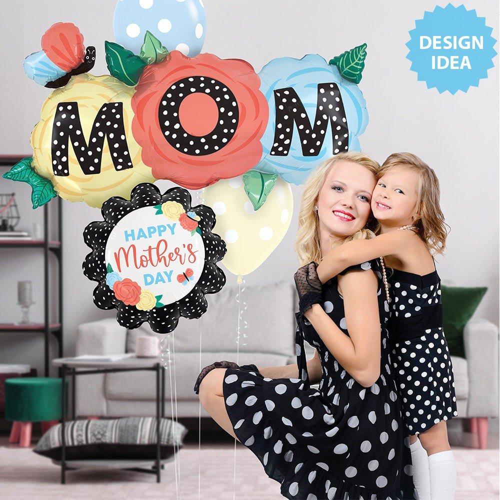 Mother's Day Butterfly Dots Foil Balloon