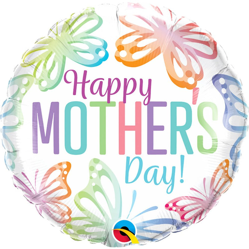 Foil Balloon Mother's Day Pastel Butterfly 18 Inch