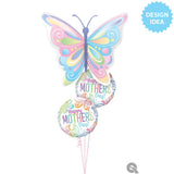 Foil Balloon Mother's Day Pastel Butterfly 18 Inch