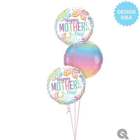 Foil Balloon Mother's Day Pastel Butterfly 18 Inch