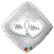 Foil Balloon Mr. & Mrs. Entwined Hearts 18 Inch