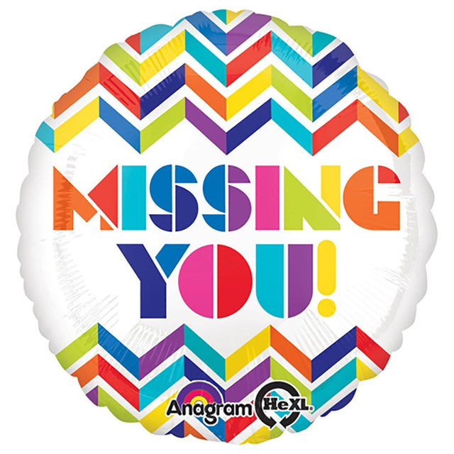 Foil Balloon Multi Chevron Missing You