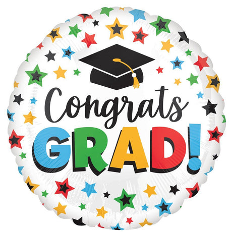 Graduation Foil Balloon 18 Inch Multi-Colored