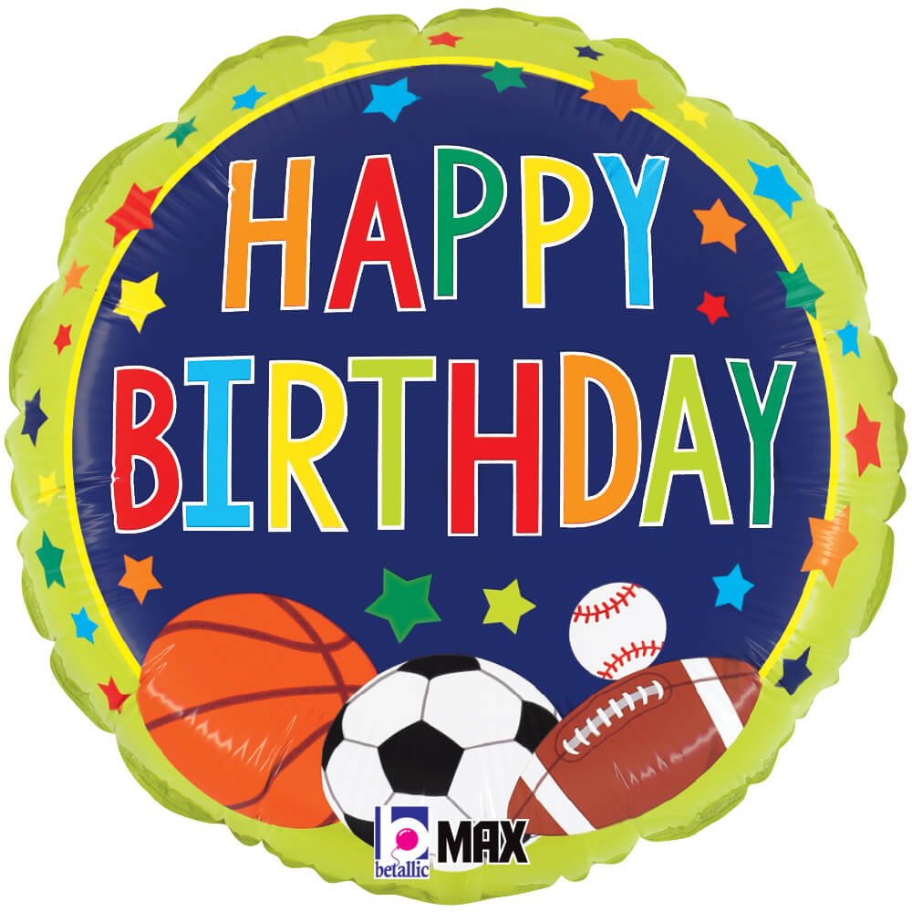 Multi-Sports Birthday Foil Balloon