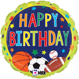 Multi-Sports Birthday Foil Balloon