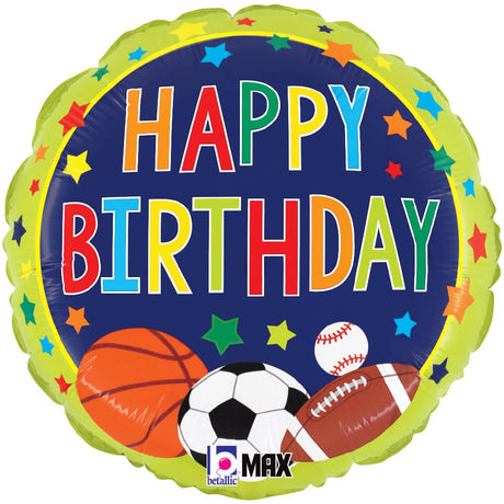 Multi-Sports Birthday Foil Balloon