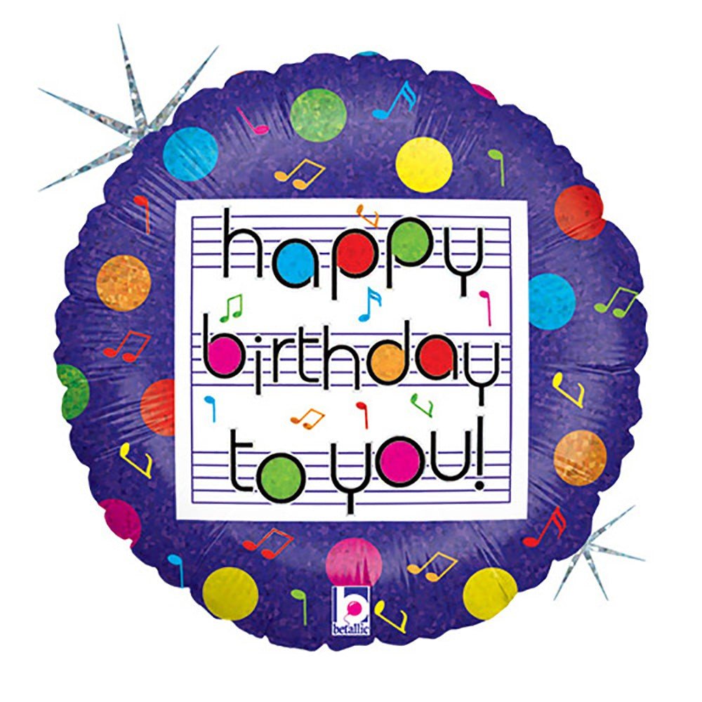 Birthday Foil Balloon Musical Birthday 18 Inch