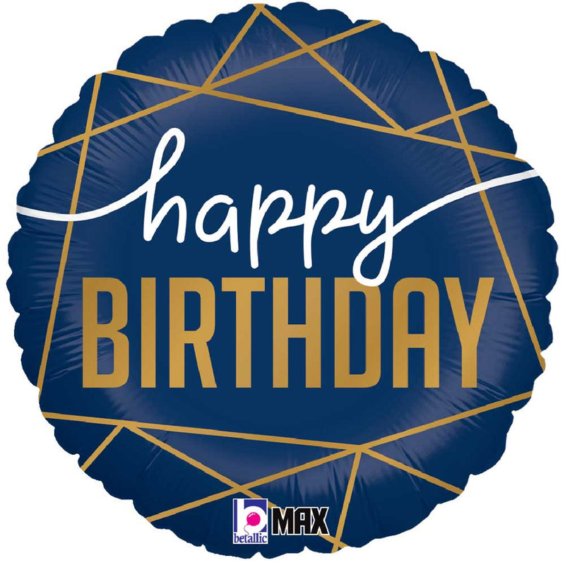 Navy Birthday Foil Balloon