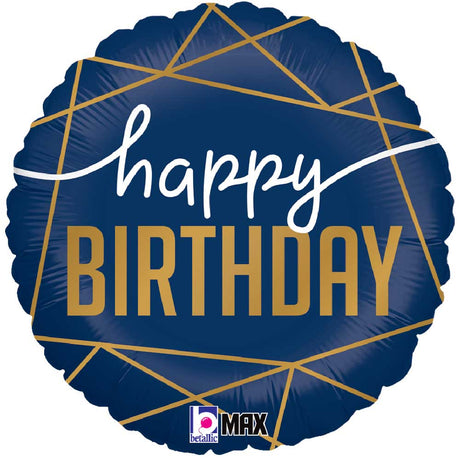 Navy Birthday Foil Balloon