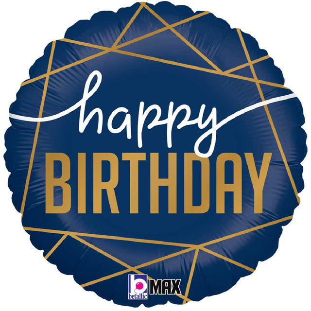 Navy Birthday Foil Balloon
