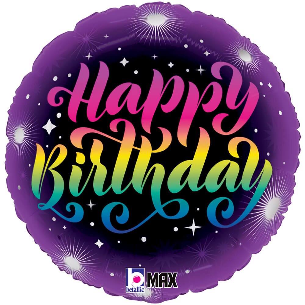 Foil Balloon Neon Happy Birthday