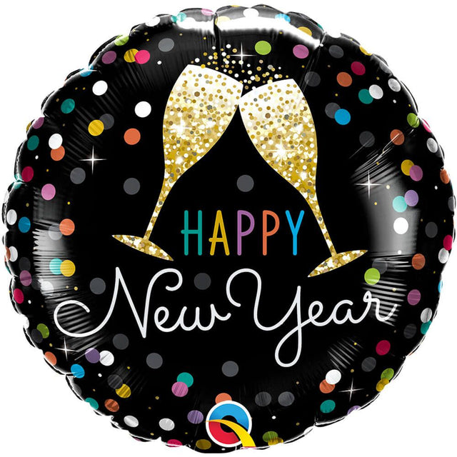 Foil Balloon New Year Bubbly Wine Toast
