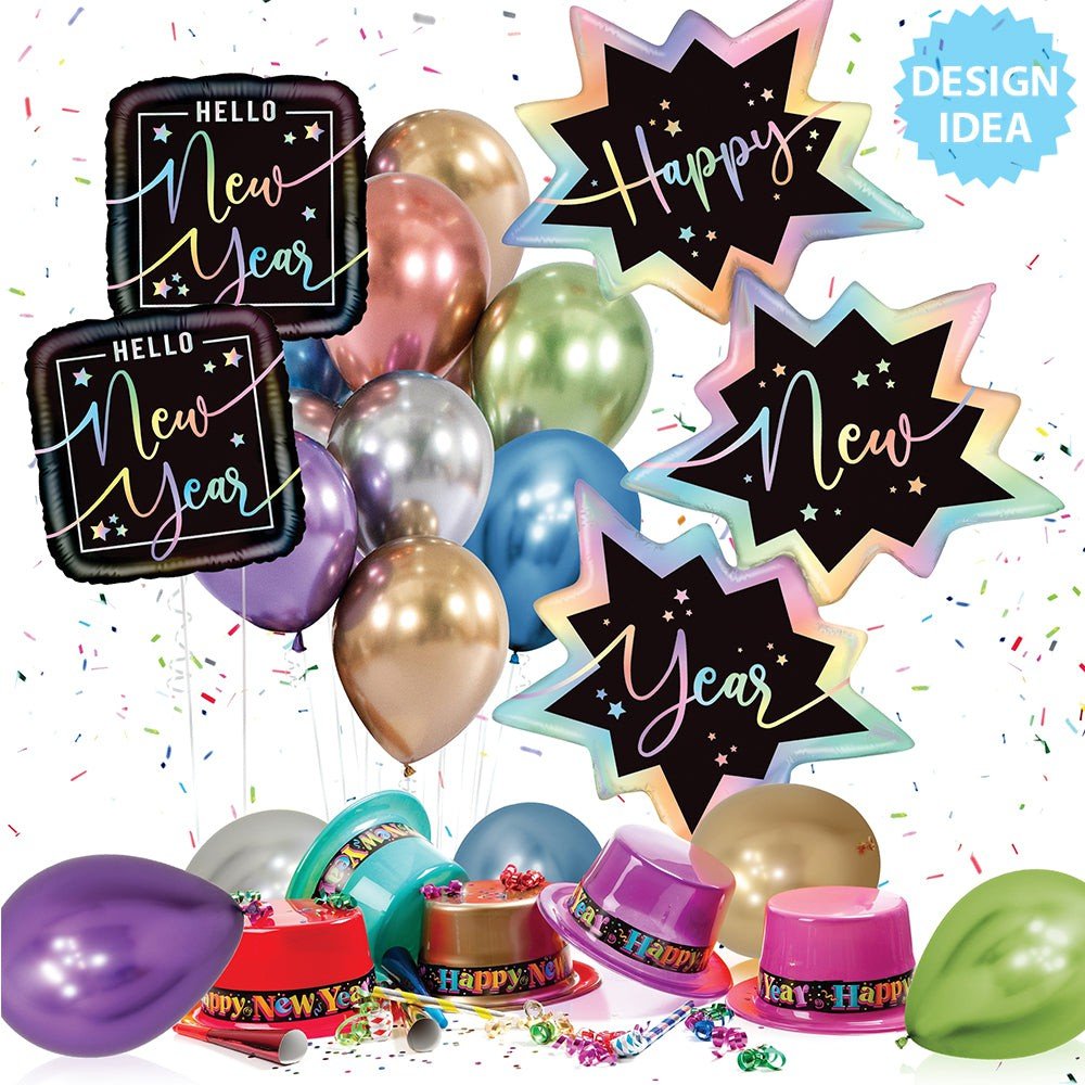 Foil Balloon Opal Hello New Year 18 Inch