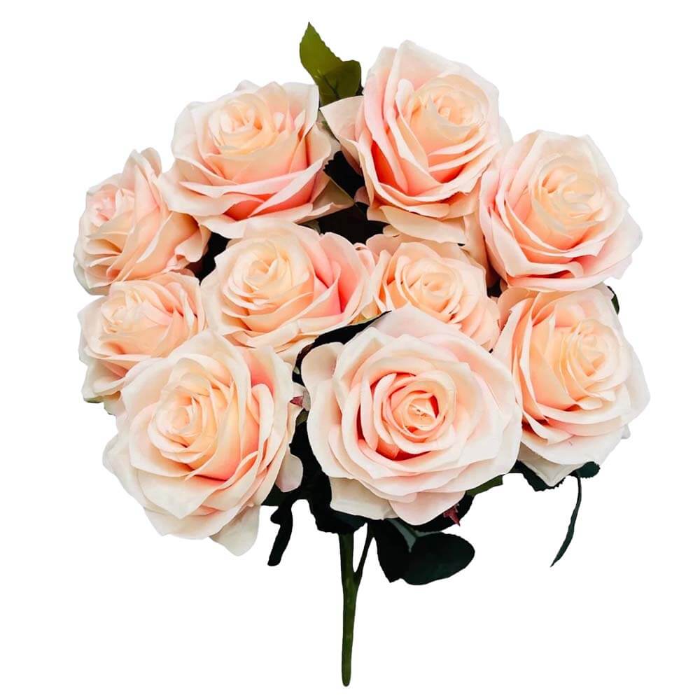 Silk Flowers Girls Open Rose Bush Blush