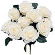 Silk Flowers Open Rose Bush White