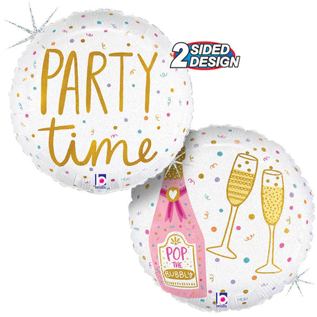 Foil Balloon Party Time Champagne