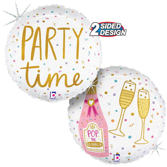 Foil Balloon Party Time Champagne