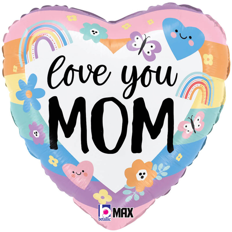 Foil Balloon Pastel Rainbow Love You Mom