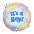 Baby Boy Foil Balloon 18 Inch Patchwork
