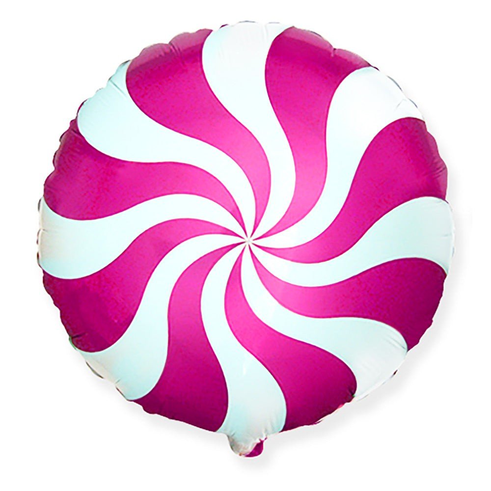 Foil Balloon 18 Inch Peppermint Candy Magenta