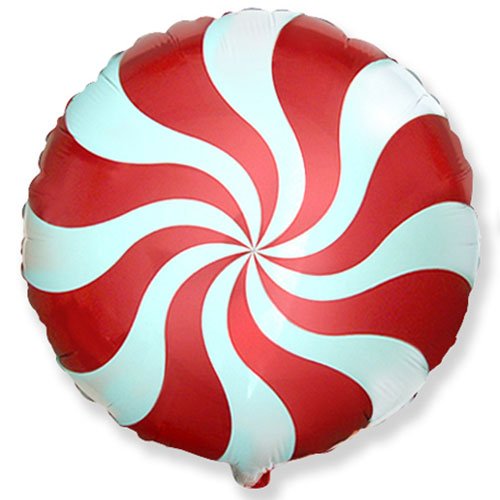 Foil Balloon Peppermint Candy Red