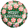 Christmas Foil Balloon Peppermint 18 Inch