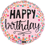 Pink Confetti Birthday Foil Balloon