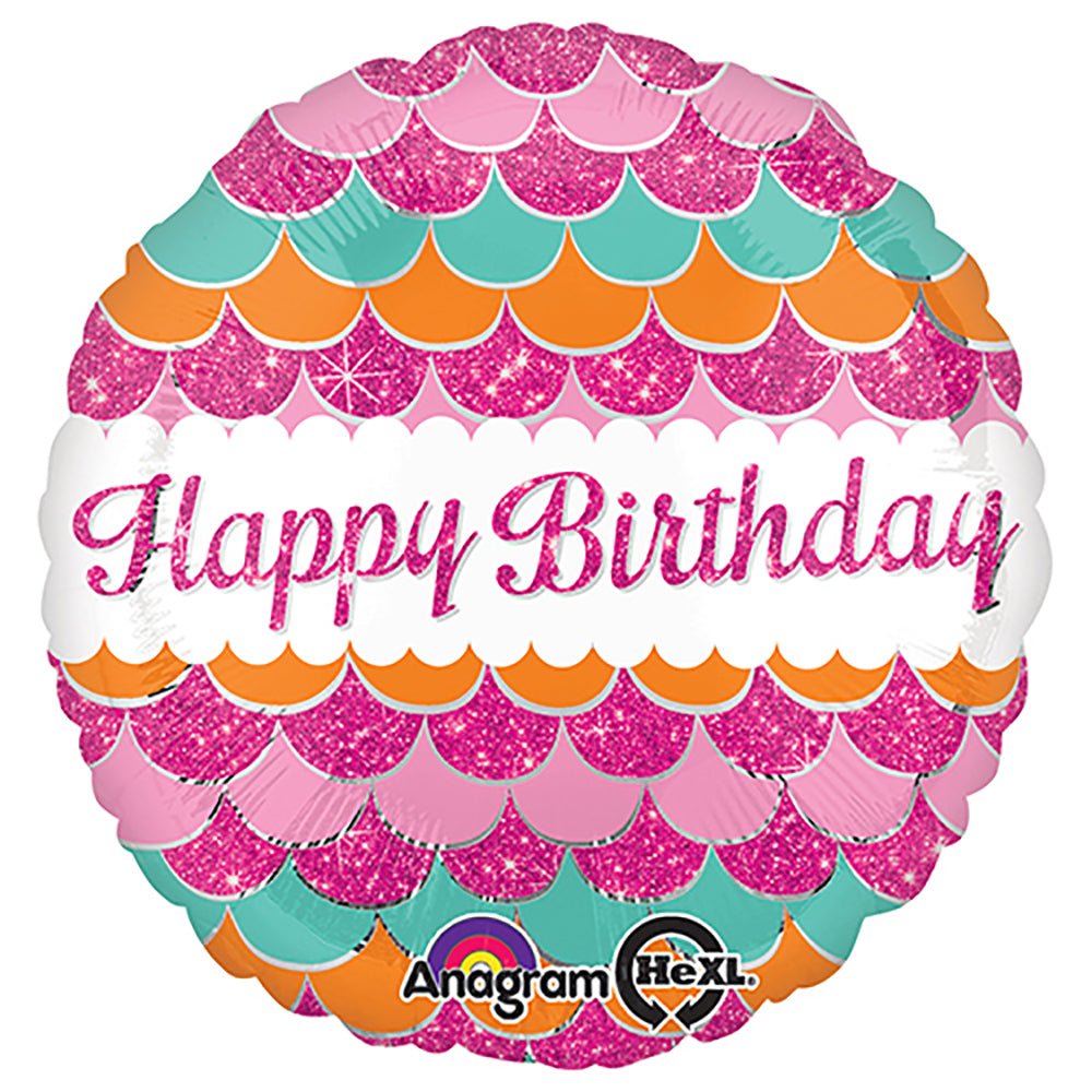 18 Inch Pink Sparkle Happy Birthday Foil Balloon