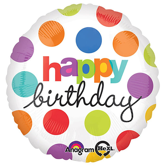 Foil Balloon 18 Inch Polka Dot Birthday