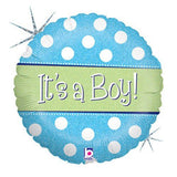 Foil Balloon Baby Boy Polka Dots