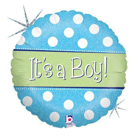 Foil Balloon Baby Boy Polka Dots