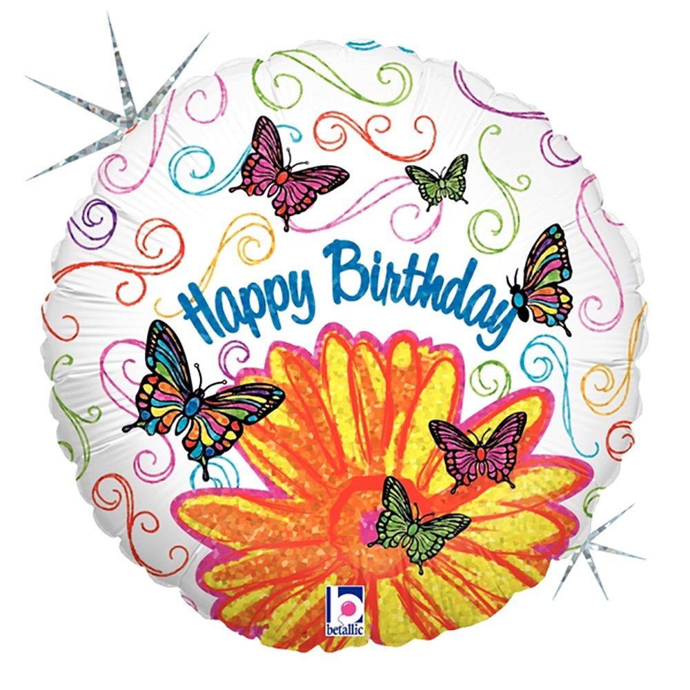 Foil Balloon Girls Pop Art Butterfly Birthday