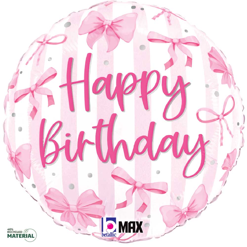 Pretty Pink Bow Birthday Foil Balloon