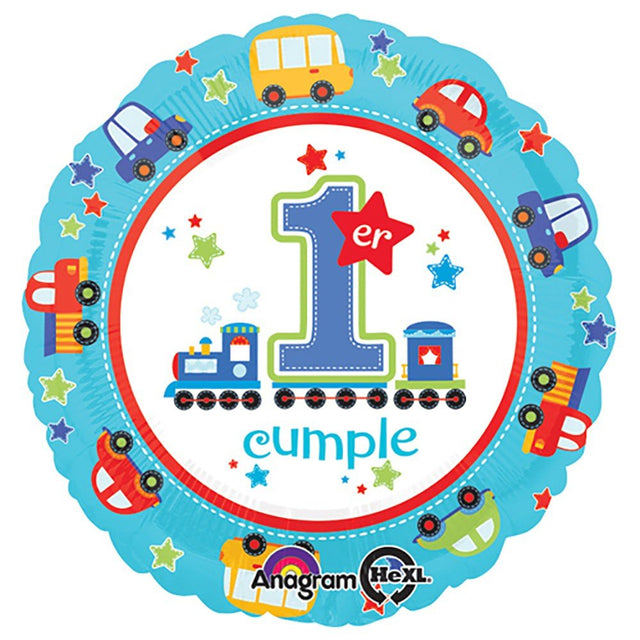 Foil Balloon 1st Birthday Train