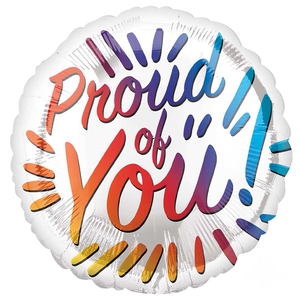 Foil Balloon Proud Of You Rainbow Letters