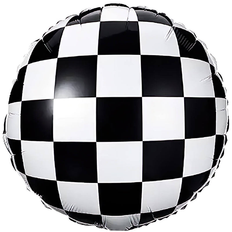 Foil Balloon Racing Checkered Pattern 18 Inch