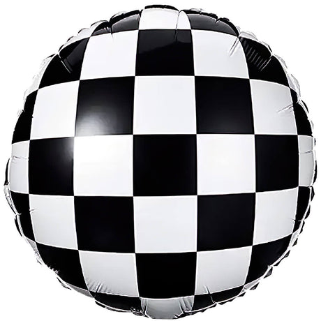 Foil Balloon Racing Checkered Pattern 18 Inch