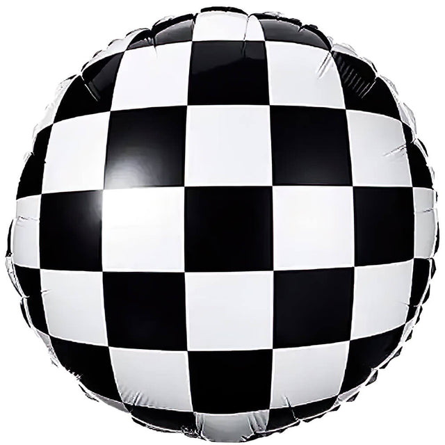 Foil Balloon Racing Checkered Pattern 18 Inch