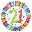 18 Inch Radiant Birthday 21 Foil Balloon