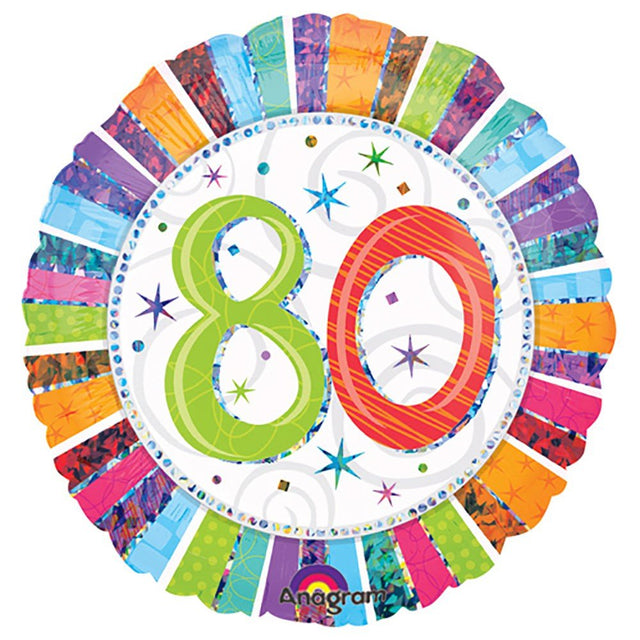 18 Inch Radiant Birthday 80 Foil Balloon