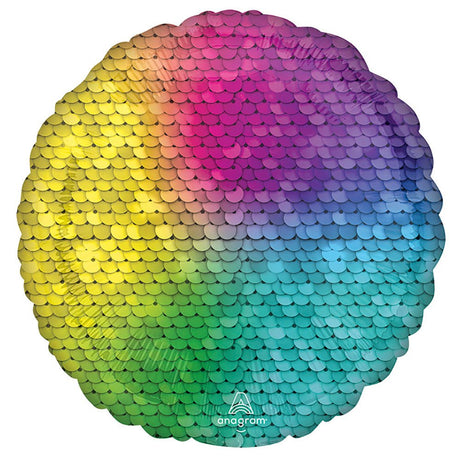 Foil Balloon Rainbow Jewel Sequins 18 Inch