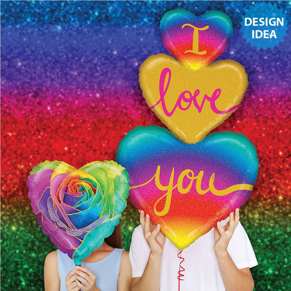 Foil Balloon Rainbow Rose