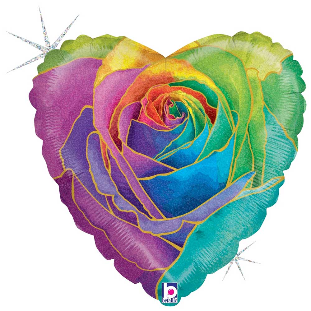 Foil Balloon Rainbow Rose