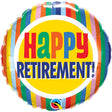 Retirement Foil Balloon 18 Inch Colorful Stripes