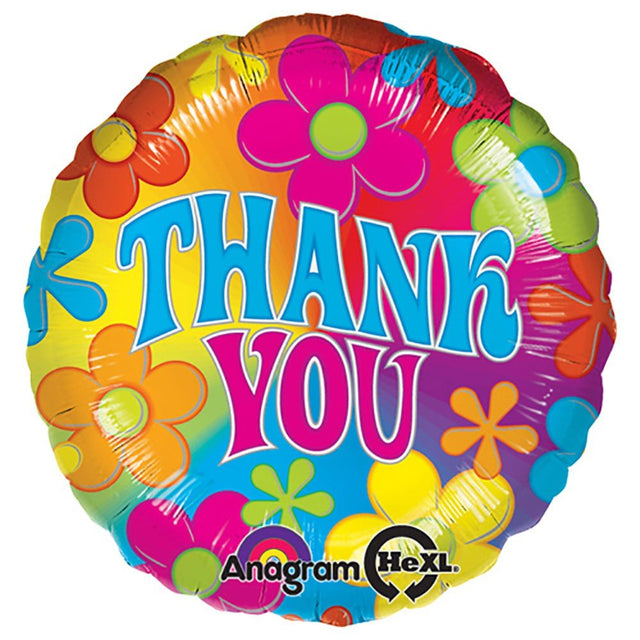 Foil Balloon Retro Thanks 18 Inch