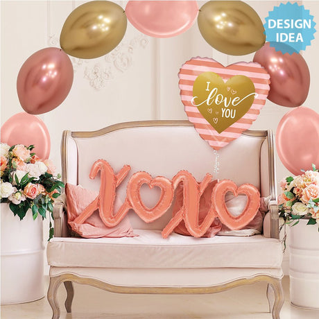 Foil Balloon Rose Gold I Love You