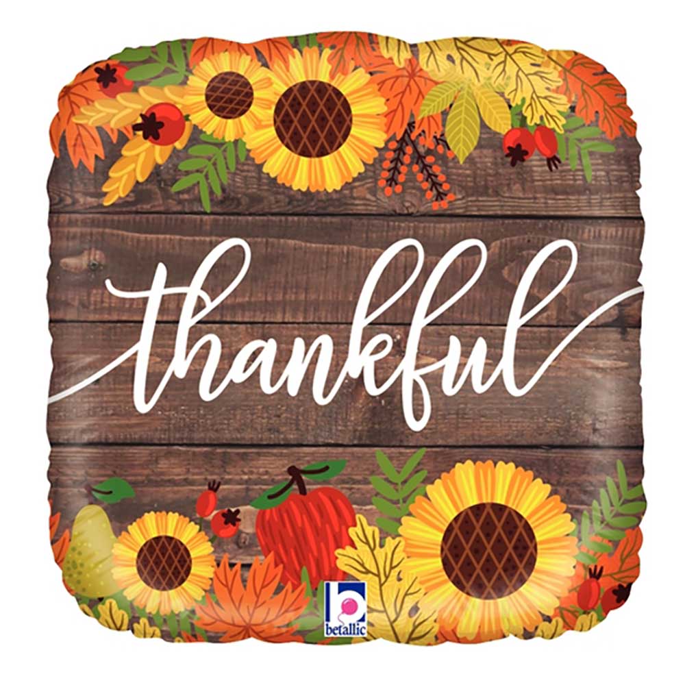 Thanksgiving Foil Balloon 18 Inch Rustic Thankful